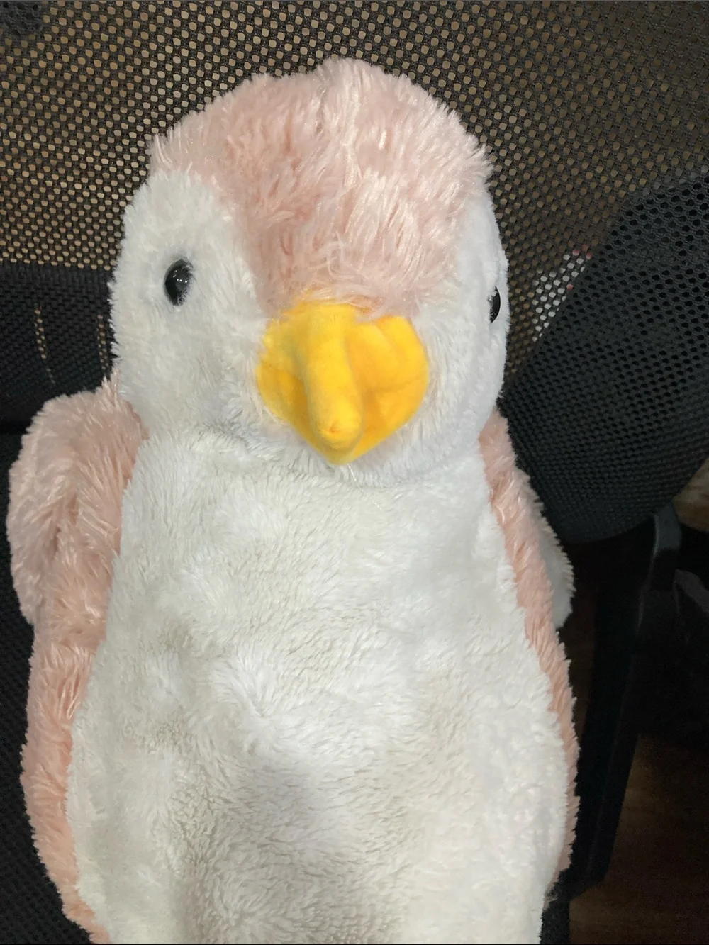 Pink & White Plush Penguin Pet Toy - Soft Small Pet Companion